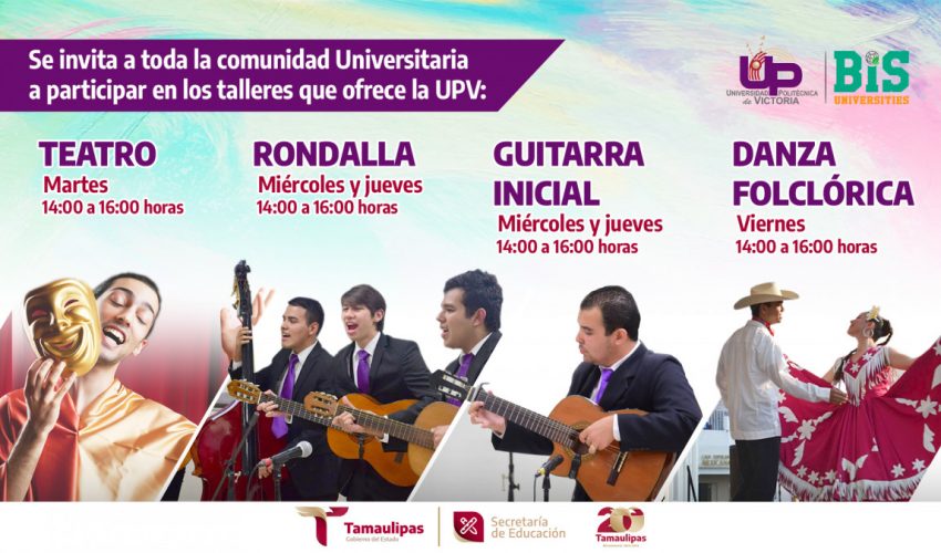 Invitan a participar en Talleres Artísticos y Culturales a la comunidad universitaria: Teatro, Rondalla, Guitarra Inicial y Danza Folclórica