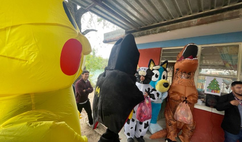 Estudiantes de Ingeniería Mecatrónica de la UPV llevan diversión y alegría al Jardin de Niños “Diana Laura Riojas” en Ejido El Olmo