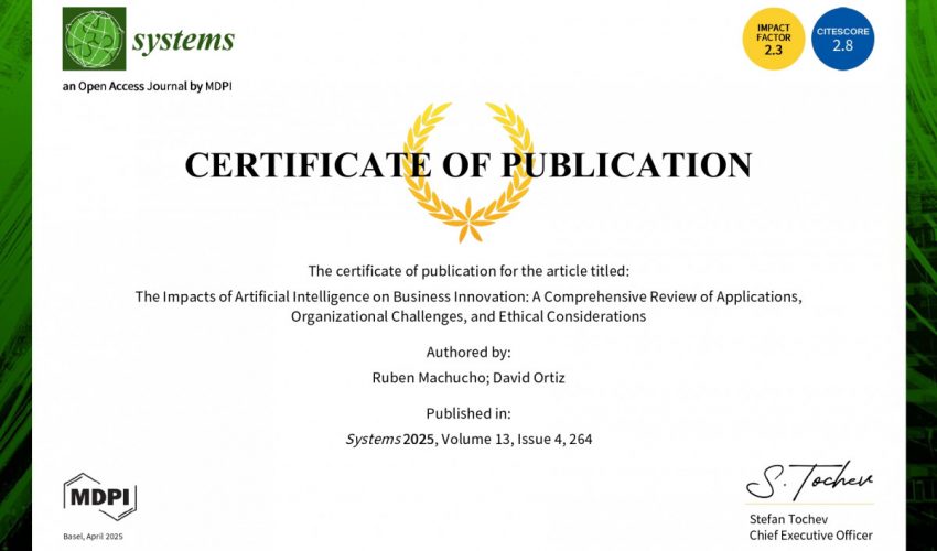 Profesores Investigadores de la UPV publican estudio que destaca cómo la inteligencia artificial impulsa la transformación e innovación en las empresas
